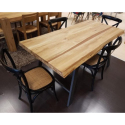 Tavolo con 4 gambe in metallo a cavalletto piano in legno 180x90x77 cm