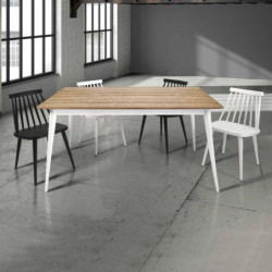 Tavolo da pranzo allungabile in legno bicolore 140x85x77 cm