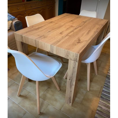 Tavolo da pranzo  allungabile in legno  naturale 160x90 cm