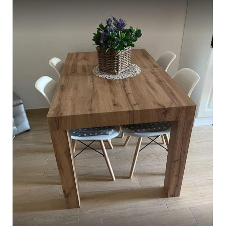 Tavolo da pranzo  allungabile in legno  naturale 160x90 cm