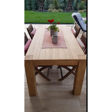 Tavolo da pranzo allungabile in legno abete naturale moderno 160x90 cm