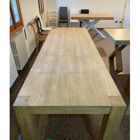 Tavolo da pranzo allungabile in legno abete naturale 140x90 cm