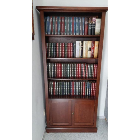 Libreria arte povera in legno in noce lucido 91x41x186 cm