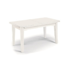Tavolo pranzo allungabile in legno massello bianco opaco 160x85 cm