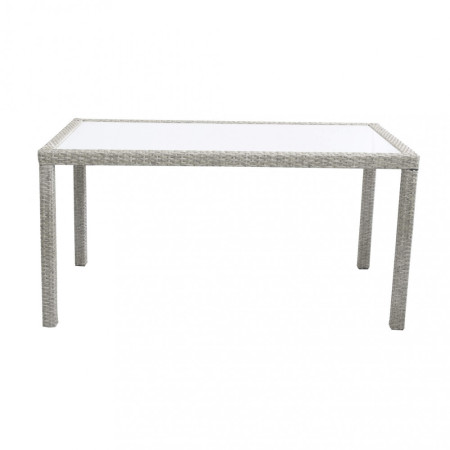 Tavolo in Wicker Acciaio colore grigio da giardino terrazzo 150x90 cm