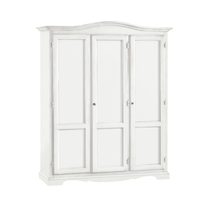 armadio-bianco-tre ante con ripiani-classico-camera da letto