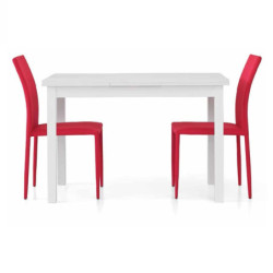 Tavolo allungabile in legno moderno bianco 140x85 cm