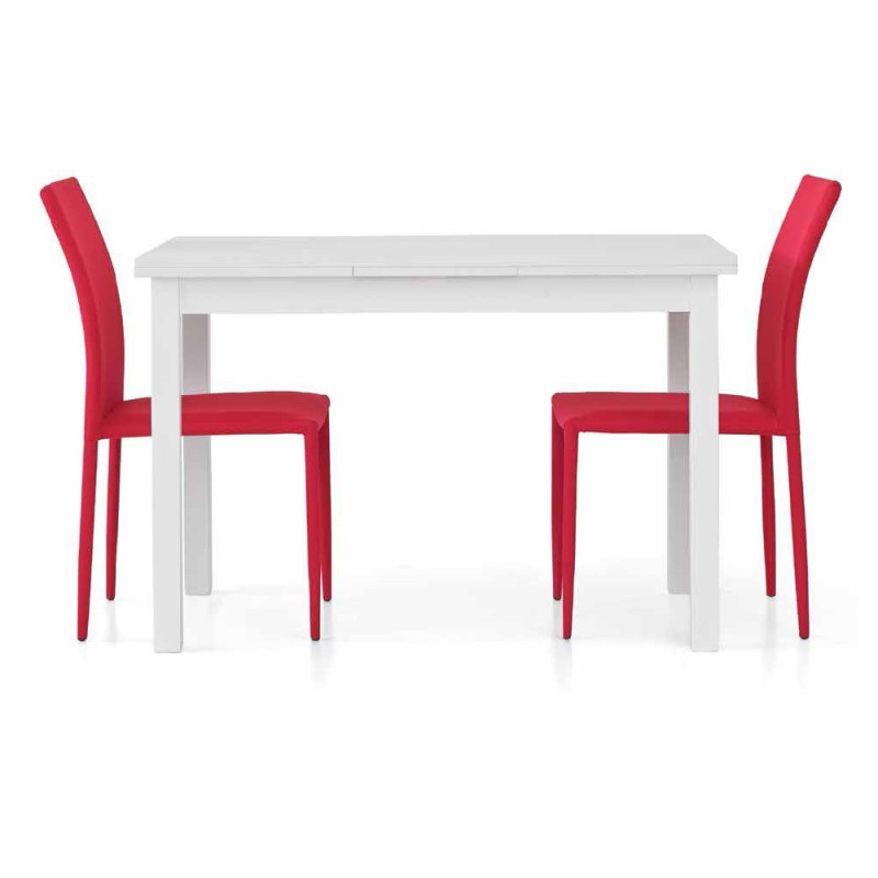 Tavolo in legno moderno bianco allungabile 130x80 cm