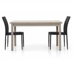 Tavolo da pranzo estensibile in legno rovere grigio 130x80 cm