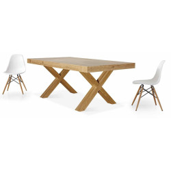 Tavolo da pranzo allungabile in legno naturale 180x100 cm