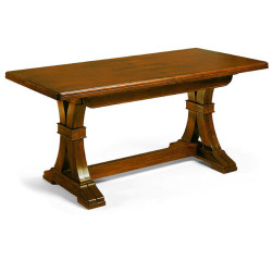 Tavolo classico in legno massello noce lucido allungabile